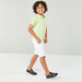 Juniors Plain Knee Length 3-Pocket Short and Checked Shirt Set-Clothes Sets-thumbnail-3