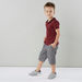 Juniors Textured T-shirt with Short Sleeves and Polo Neck-T Shirts-thumbnail-1