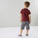 Juniors Textured T-shirt with Short Sleeves and Polo Neck-T Shirts-thumbnail-4