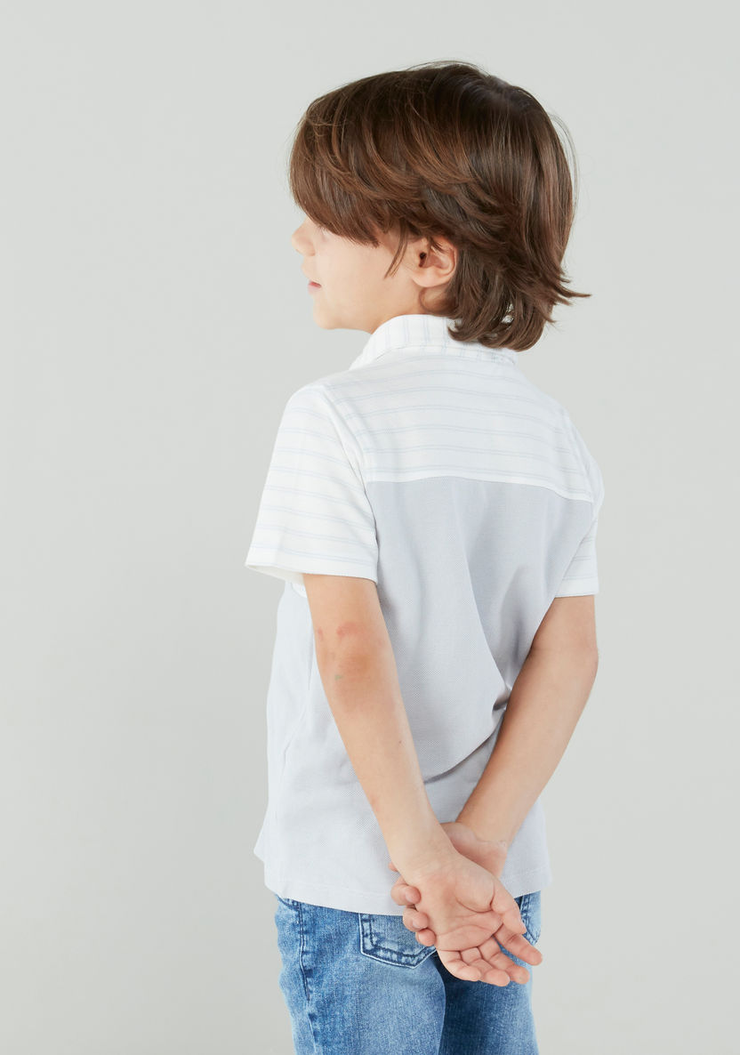 Juniors Striped Shirt with Short Sleeves-Shirts-image-2