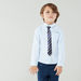 Juniors Solid Long Sleeves Shirt with Striped Neck Tie-Shirts-thumbnail-0