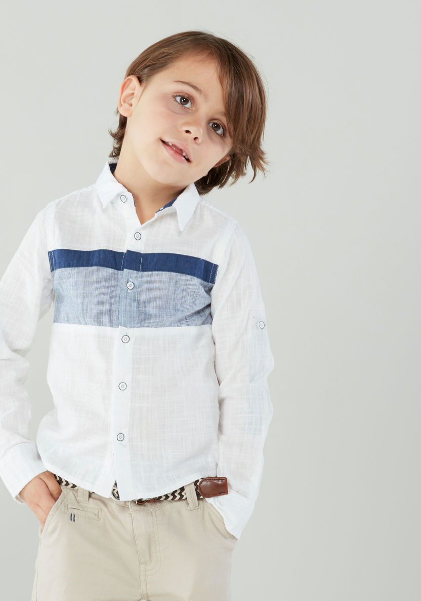 Juniors Long Sleeves Shirt with Spread Collar and Complete Placket-Shirts-image-0