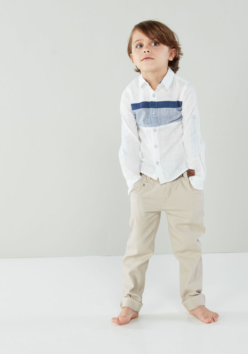 Juniors Long Sleeves Shirt with Spread Collar and Complete Placket-Shirts-image-1
