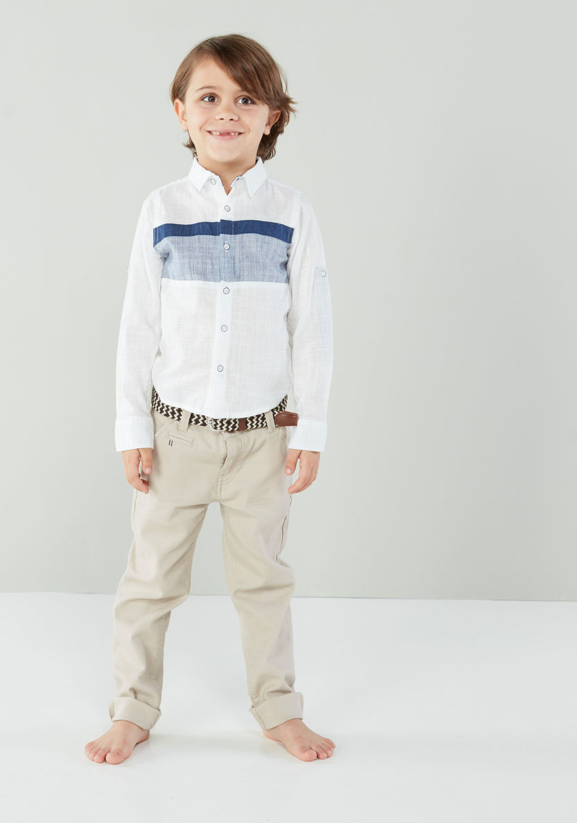 Juniors Long Sleeves Shirt with Spread Collar and Complete Placket-Shirts-image-3