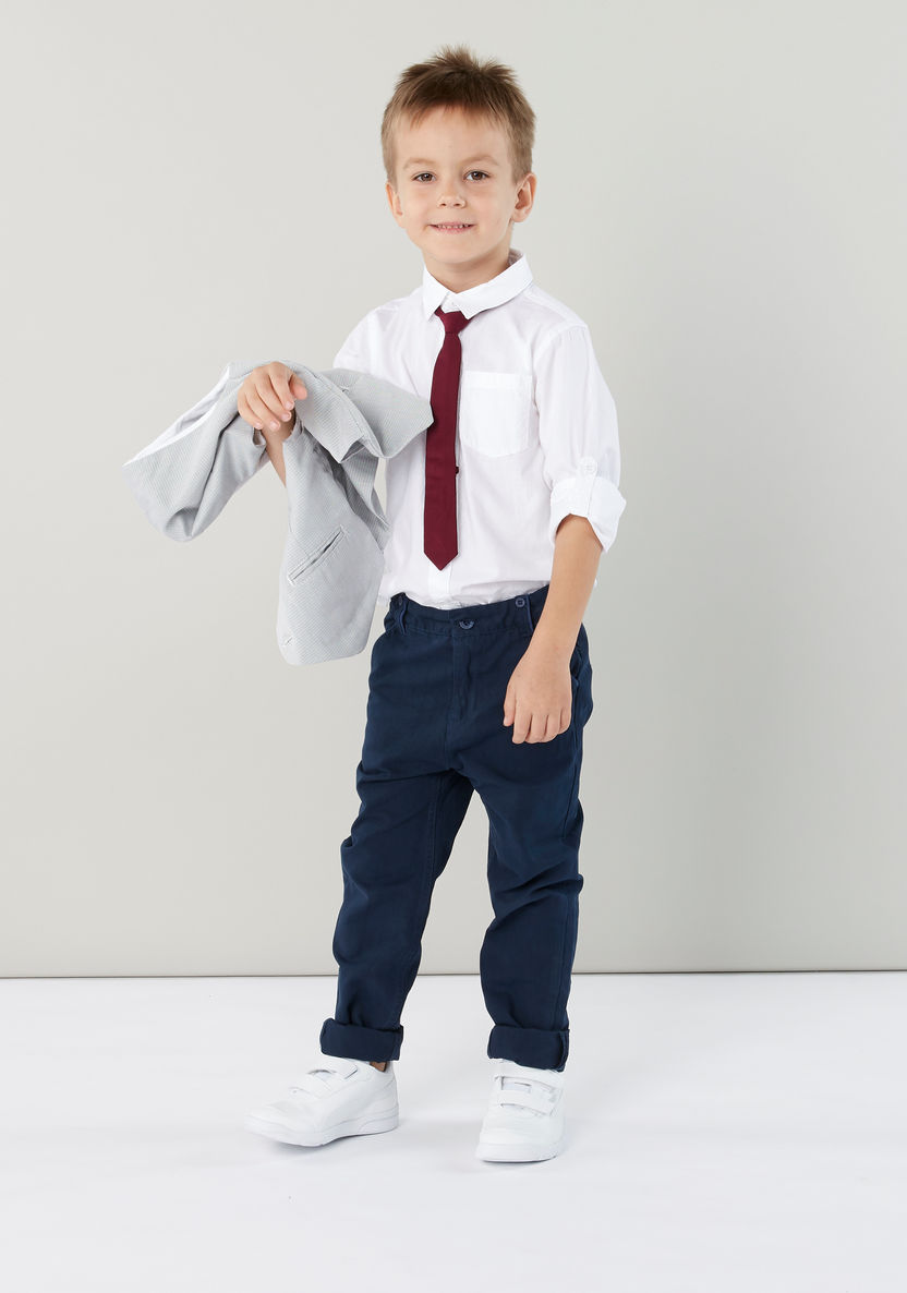 Juniors Solid Shirt with Long Sleeves and Chest Pocket Detail-Shirts-image-1