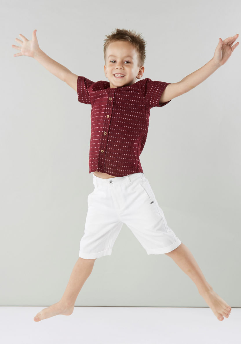 Juniors Printed Shirt with Short Sleeves and Pocket Detail-Shirts-image-3