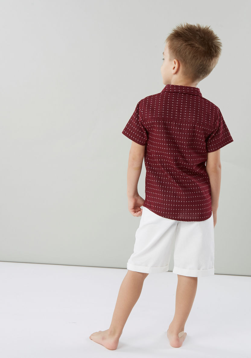 Juniors Printed Shirt with Short Sleeves and Pocket Detail-Shirts-image-4