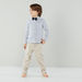 Juniors Striped Shirt with Long Sleeves and Bow Tie-Shirts-thumbnail-1