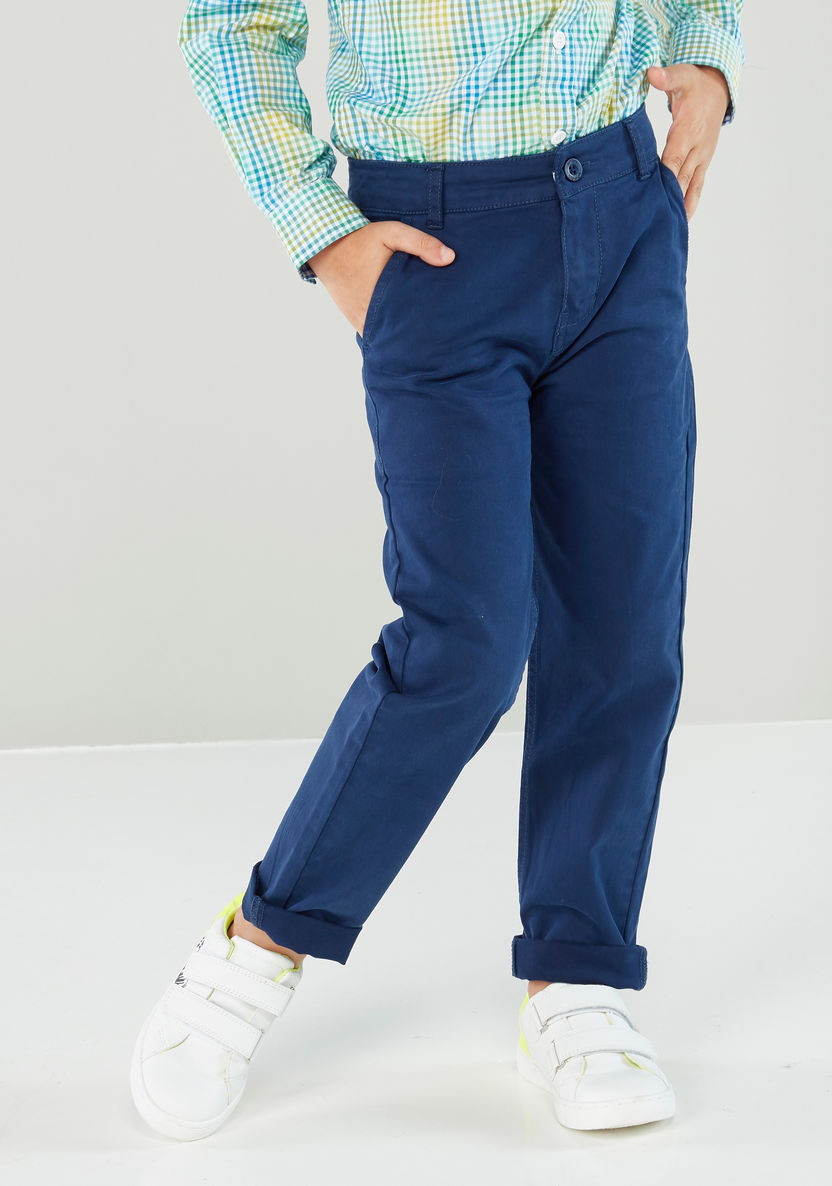 Juniors Solid Pants with Pocket Detail-Pants-image-1
