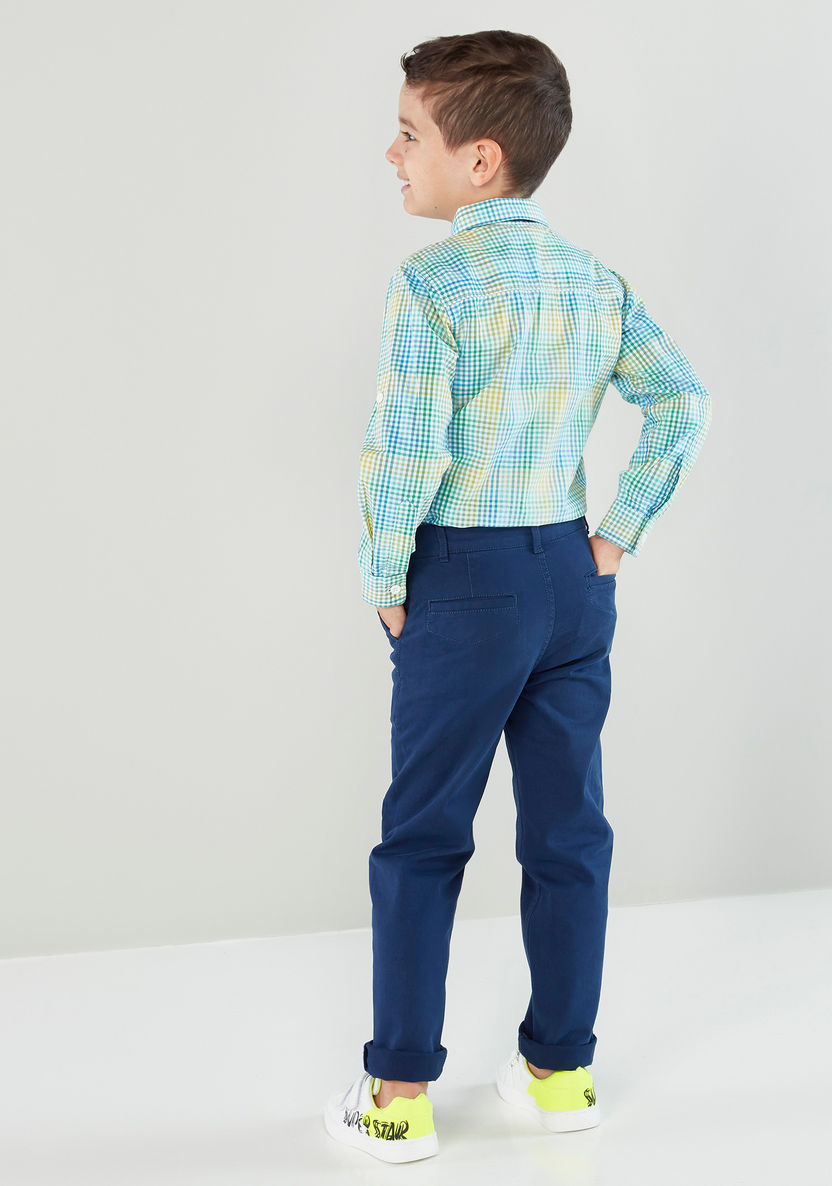 Juniors Solid Pants with Pocket Detail-Pants-image-2