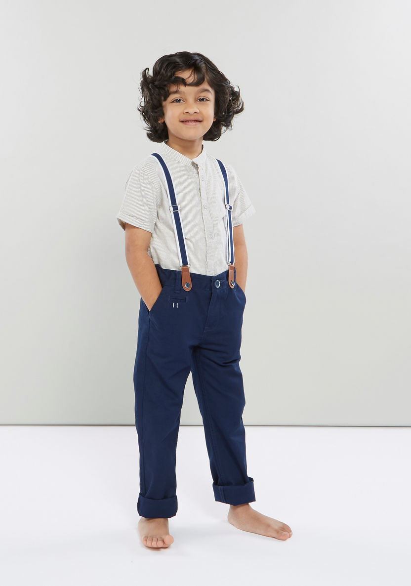 Juniors 4-Pocket Pants with Suspenders and Button Closure-Pants-image-1