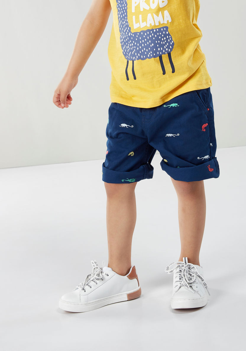 Juniors Printed Shorts with Pocket Detail-Shorts-image-2