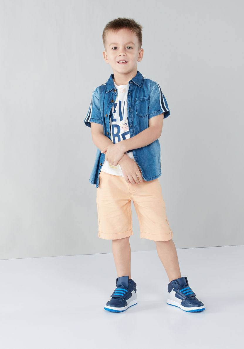 Juniors Solid Shorts with Pocket Detail-Shorts-image-1