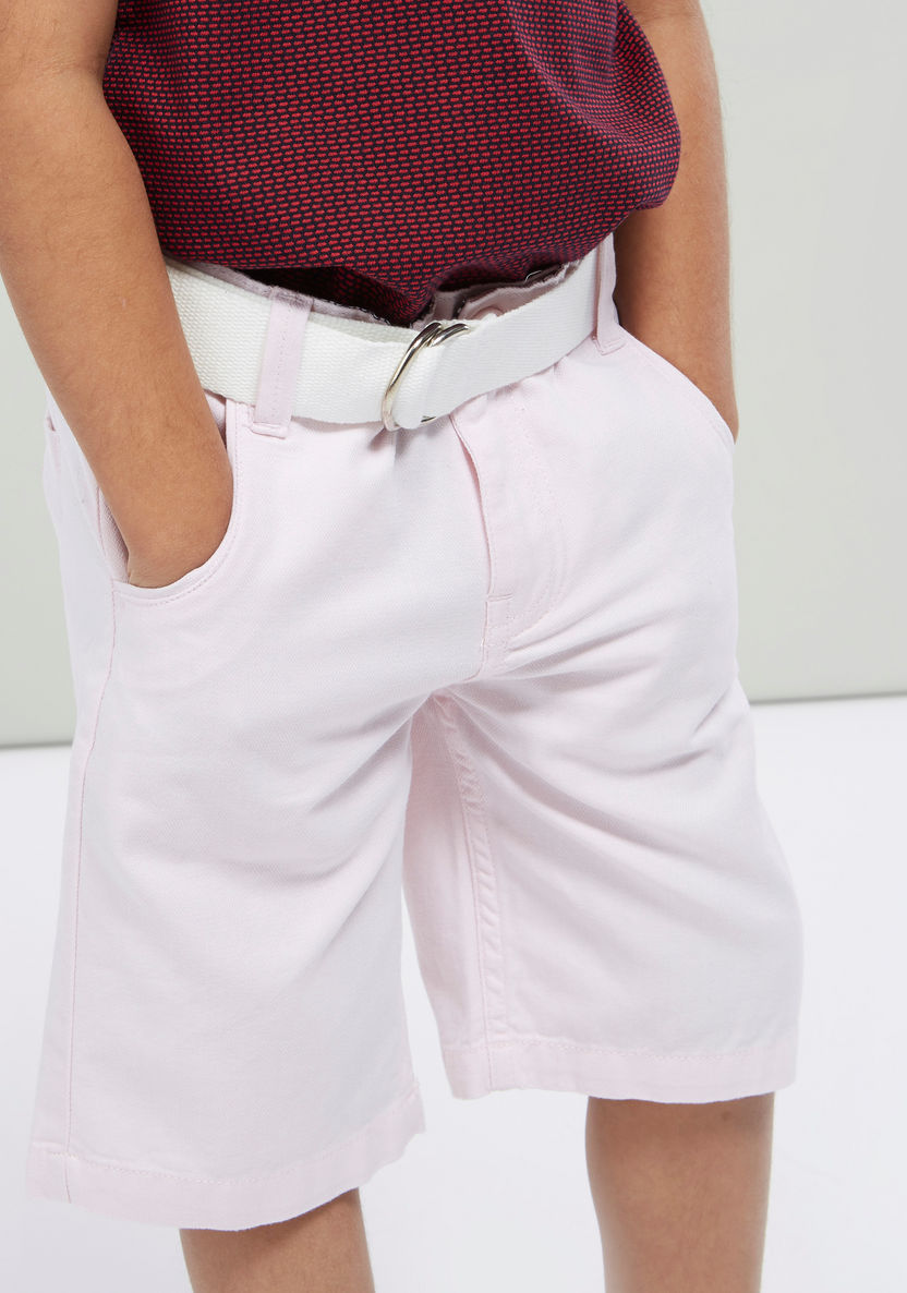 Juniors Solid Shorts with Pocket Detail-Shorts-image-2