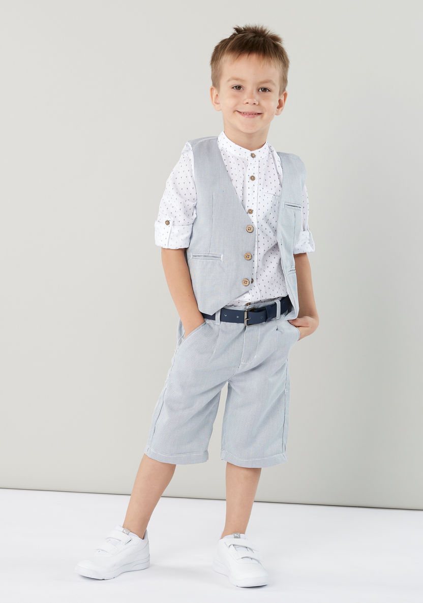 Juniors Chequered Waistcoat with Pocket Detail-Coats and Jackets-image-1