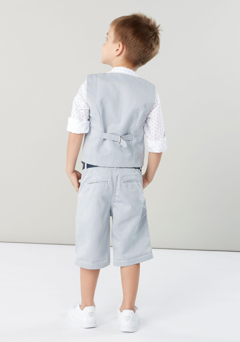 Juniors Chequered Waistcoat with Pocket Detail-Coats and Jackets-image-3