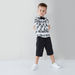 Juniors Chequered Long Sleeves Shirt with Solid Shorts-Clothes Sets-thumbnail-0