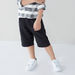 Juniors Chequered Long Sleeves Shirt with Solid Shorts-Clothes Sets-thumbnail-3
