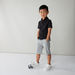 Juniors Polo Neck T-shirt with Chequered Shorts-Clothes Sets-thumbnail-0
