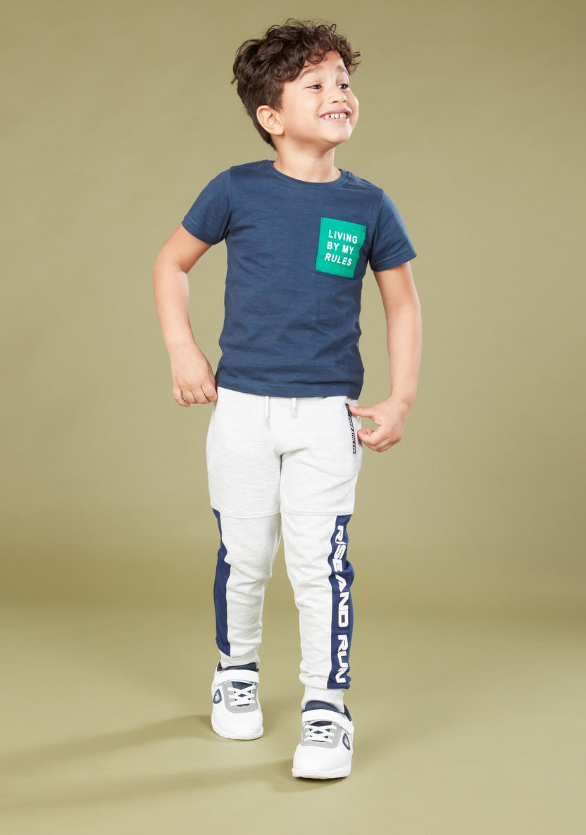 Juniors Printed Jog Pants with Pocket Detail-Joggers-image-1