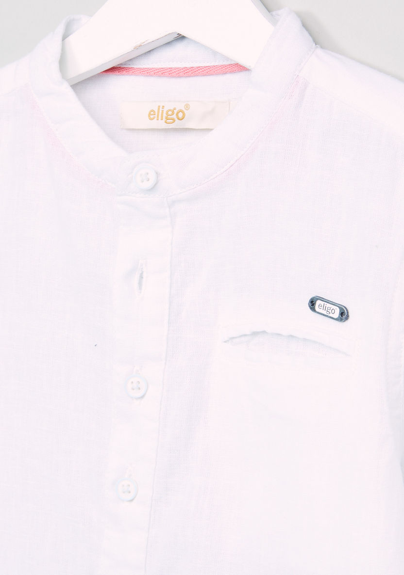 Eligo Mandarin Collar Long Sleeves Shirt-Shirts-image-1