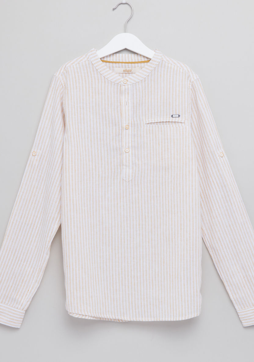 Eligo Striped Long Sleeves Shirt-Shirts-image-0