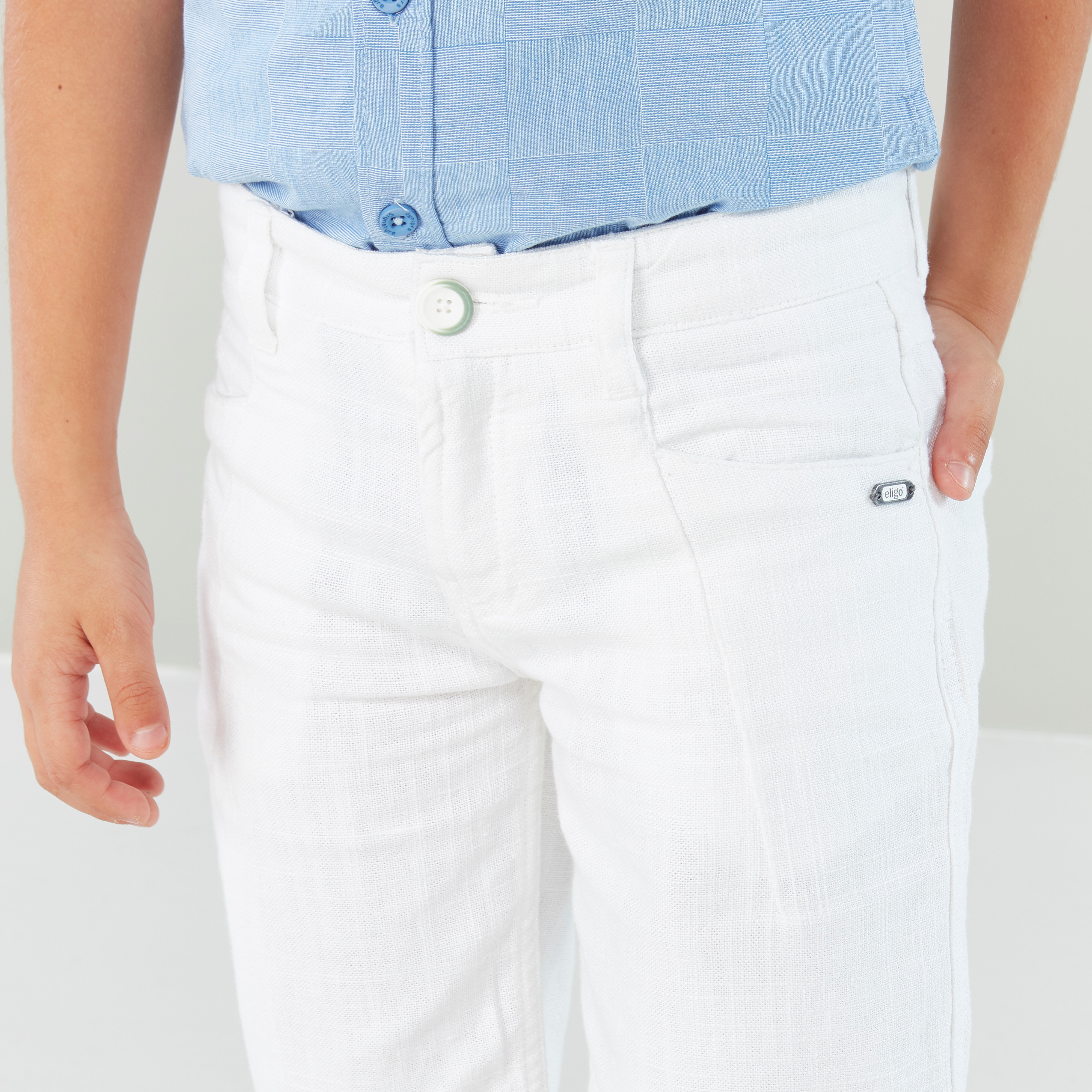 شورت سوليد مع تفاصيل جيوب من إليجو.-boys-clothing-bottoms-shorts-image-8