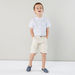 Eligo Striped Mandarin Collar Shirt with Pocket Detail Shorts-Clothes Sets-thumbnail-0