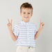 Eligo Striped Mandarin Collar Shirt with Pocket Detail Shorts-Clothes Sets-thumbnail-3