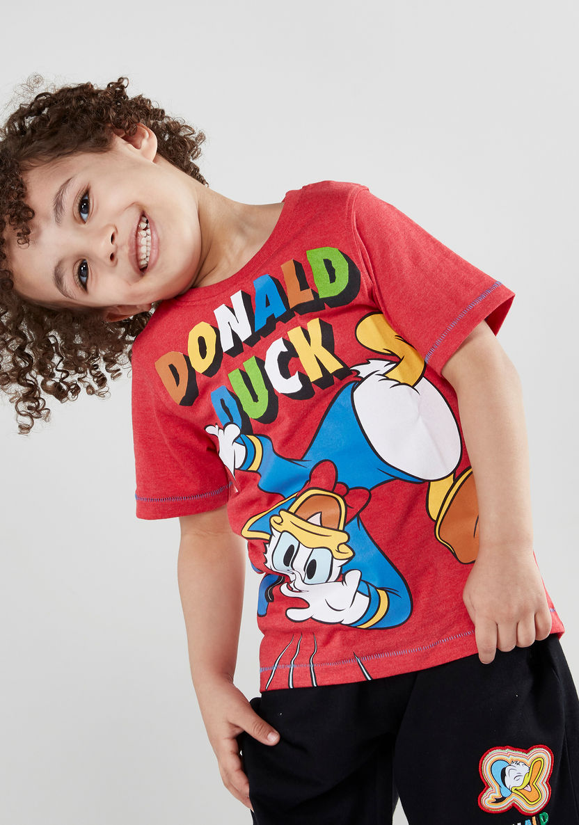 Donal Duck Graphic Printed Round Neck Short Sleeves T-shirt-T Shirts-image-0