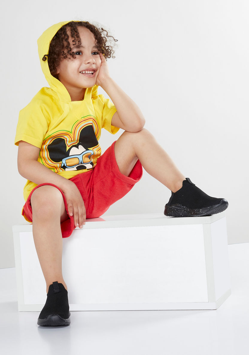 Mickey Mouse Graphic Printed Shorts with Pocket Detail-Shorts-image-0