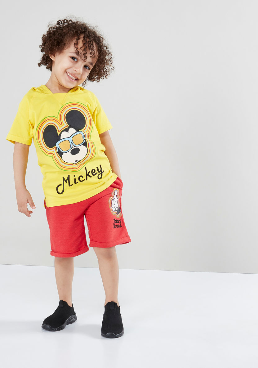 Mickey Mouse Graphic Printed Shorts with Pocket Detail-Shorts-image-1