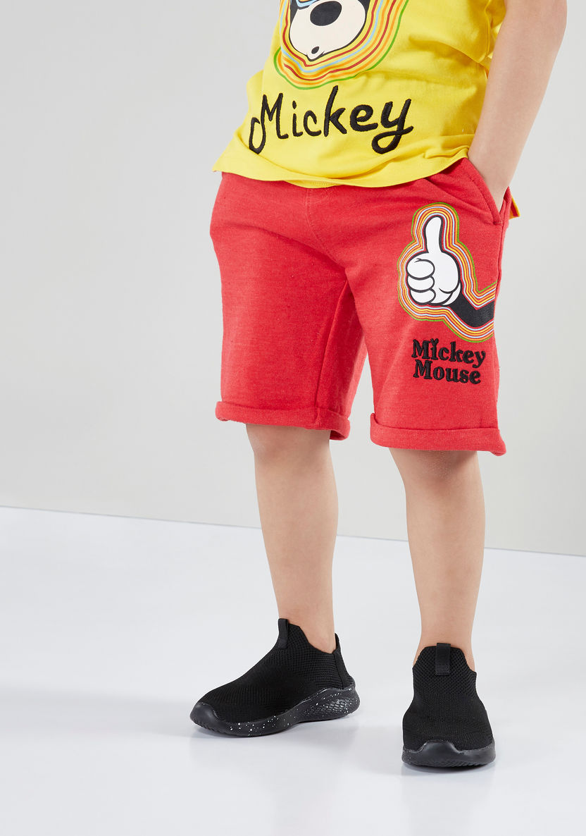 Mickey Mouse Graphic Printed Shorts with Pocket Detail-Shorts-image-2