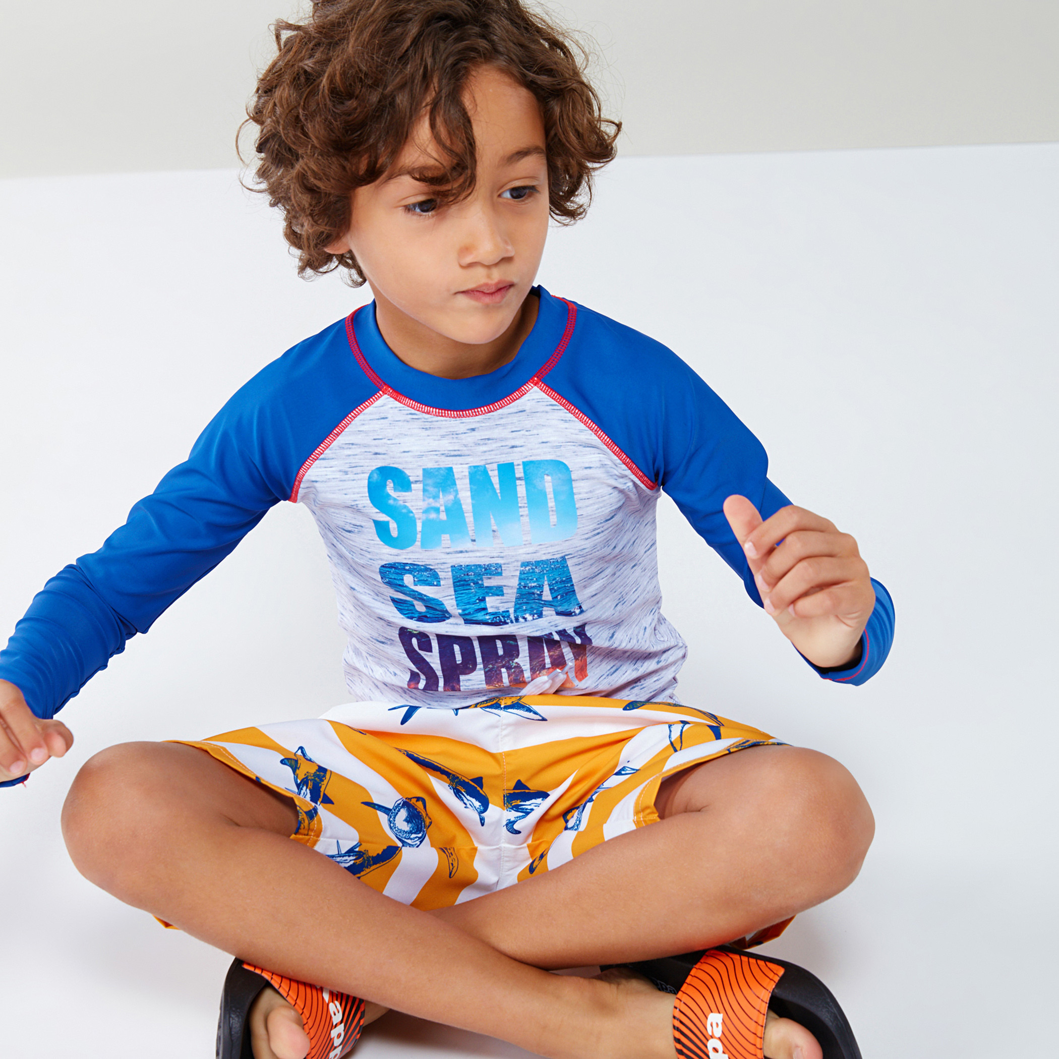 Juniors Striped Board Shorts with Drawstring-boys-clothing-swimwear-image-4