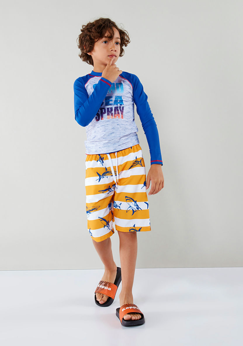 Juniors Graphic Printed Raglan Sleeves T-shirt-Swimwear-image-0