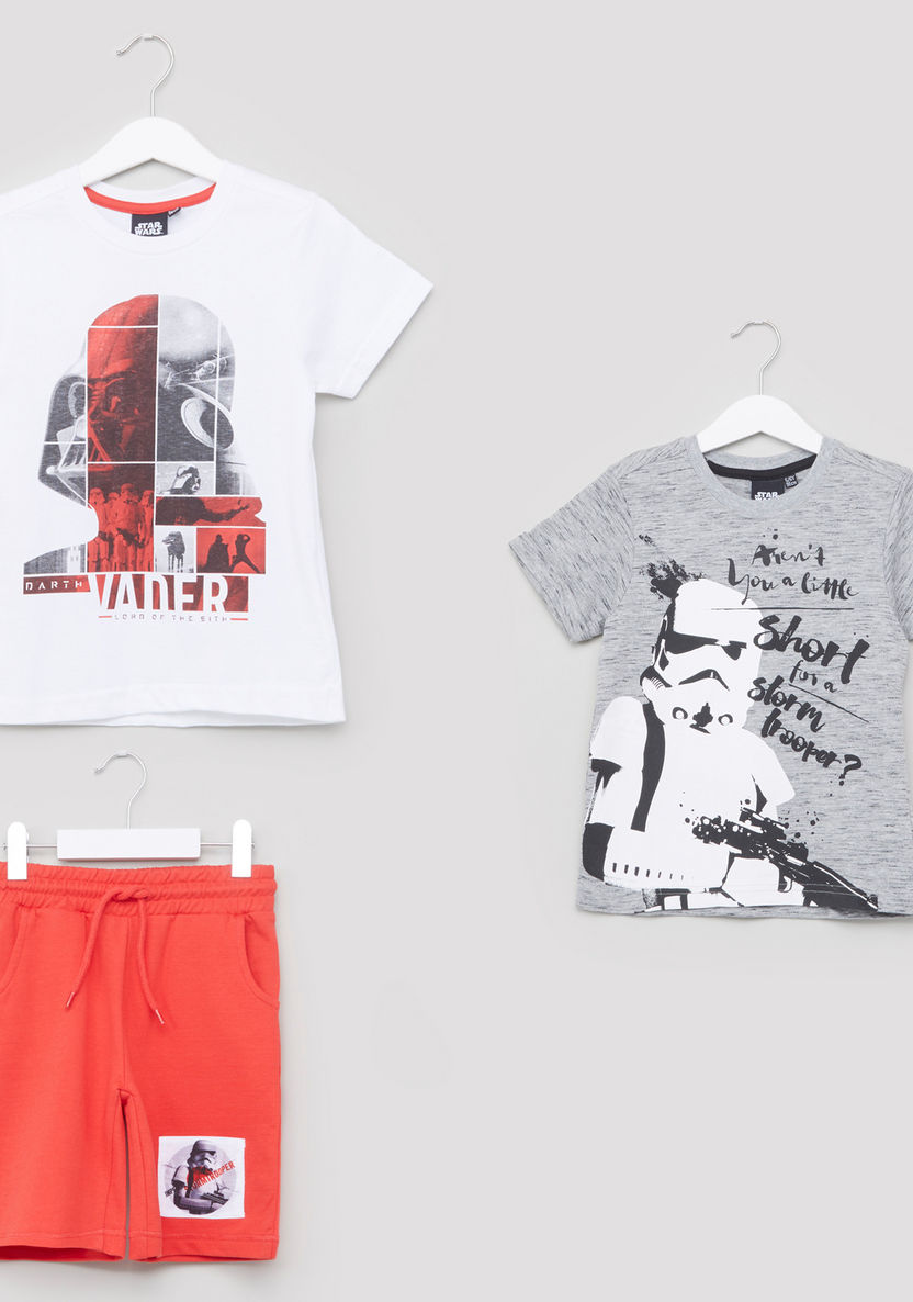 Star Wars Printed 2-Piece T-shirt and Shorts Set-Clothes Sets-image-0