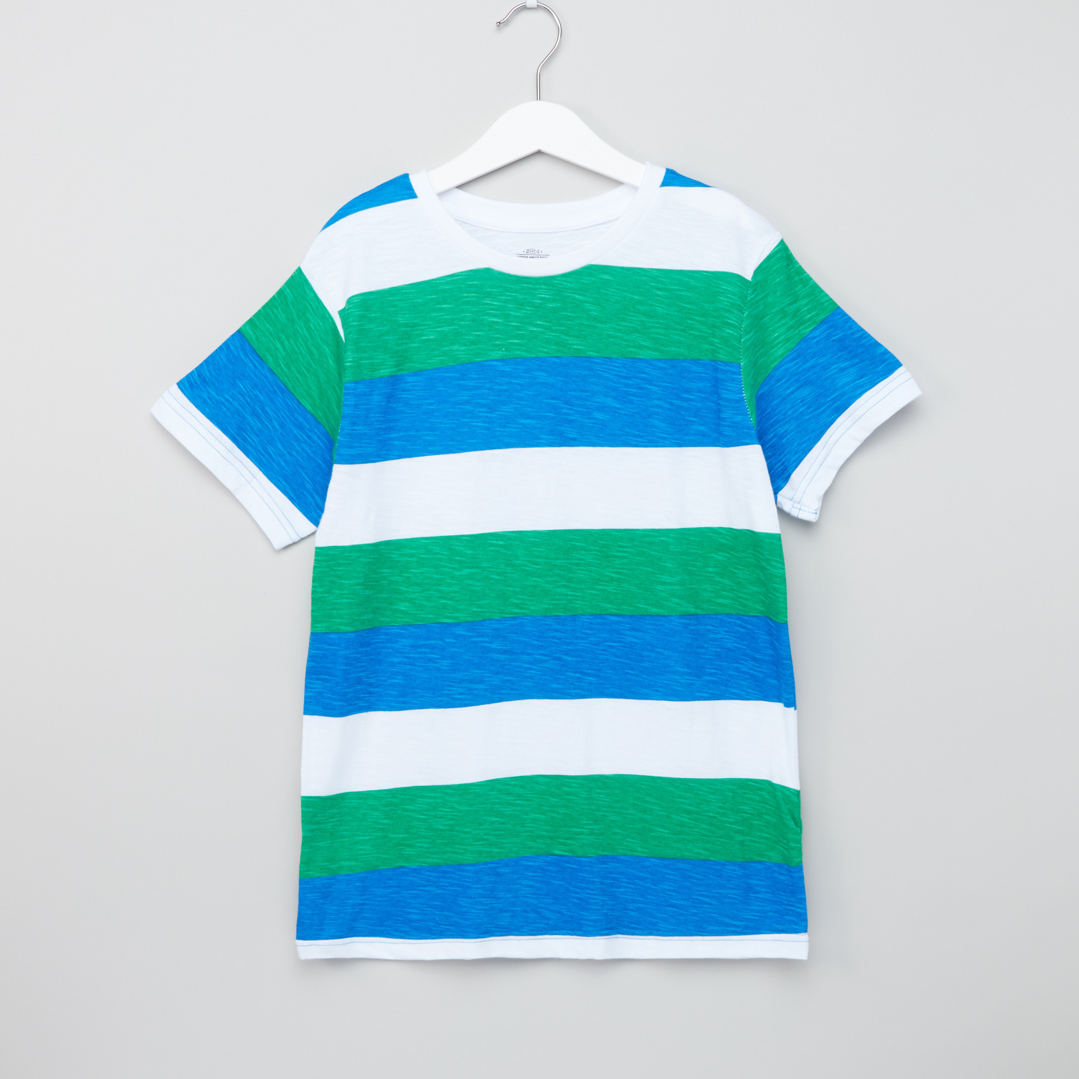 Posh Striped Round Neck Short Sleeves T-Shirt-boys-clothing-tshirtsandpolos-image-1