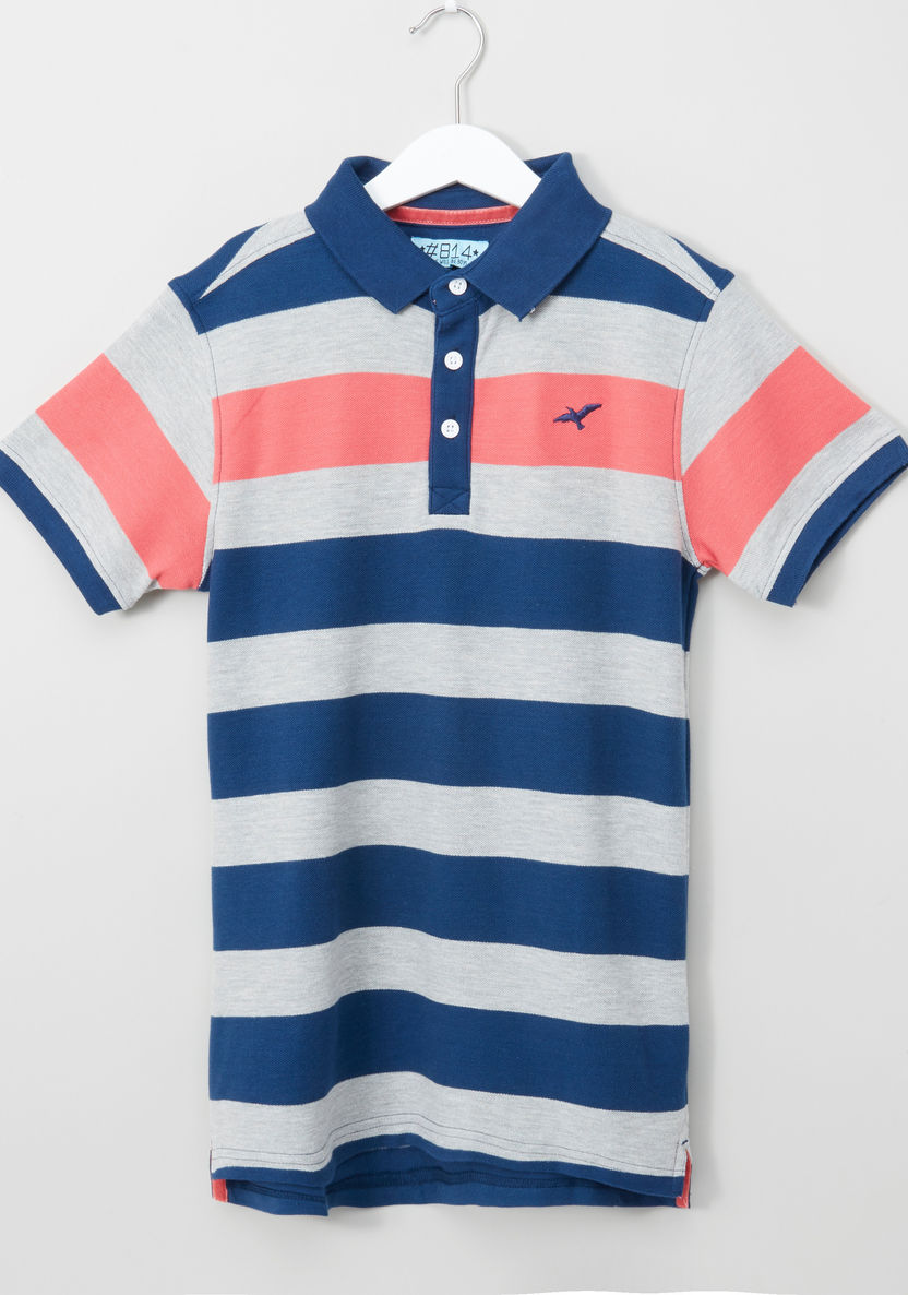 Posh Striped Polo Neck T-shirt-T Shirts-image-0