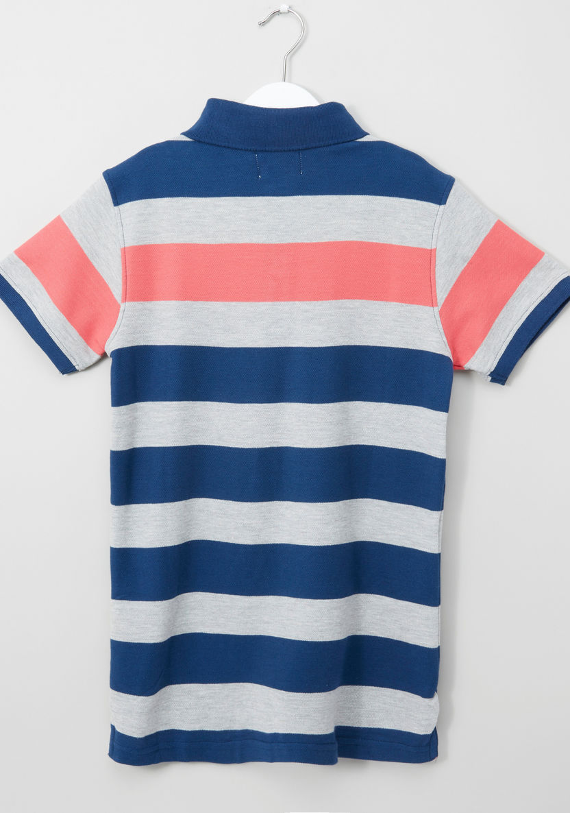Posh Striped Polo Neck T-shirt-T Shirts-image-2