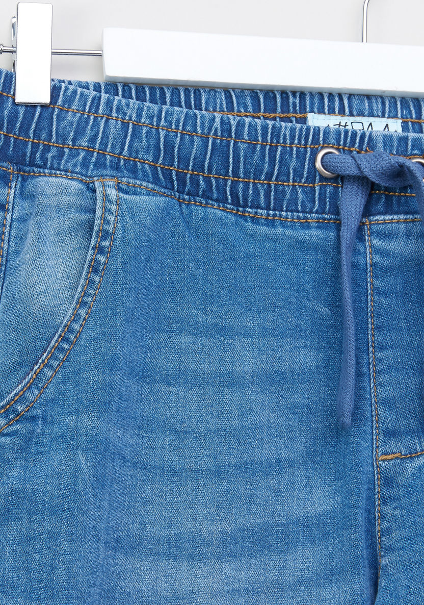 Posh Clothing Denim Jogger Pants with Drawstring Waist-Joggers-image-1