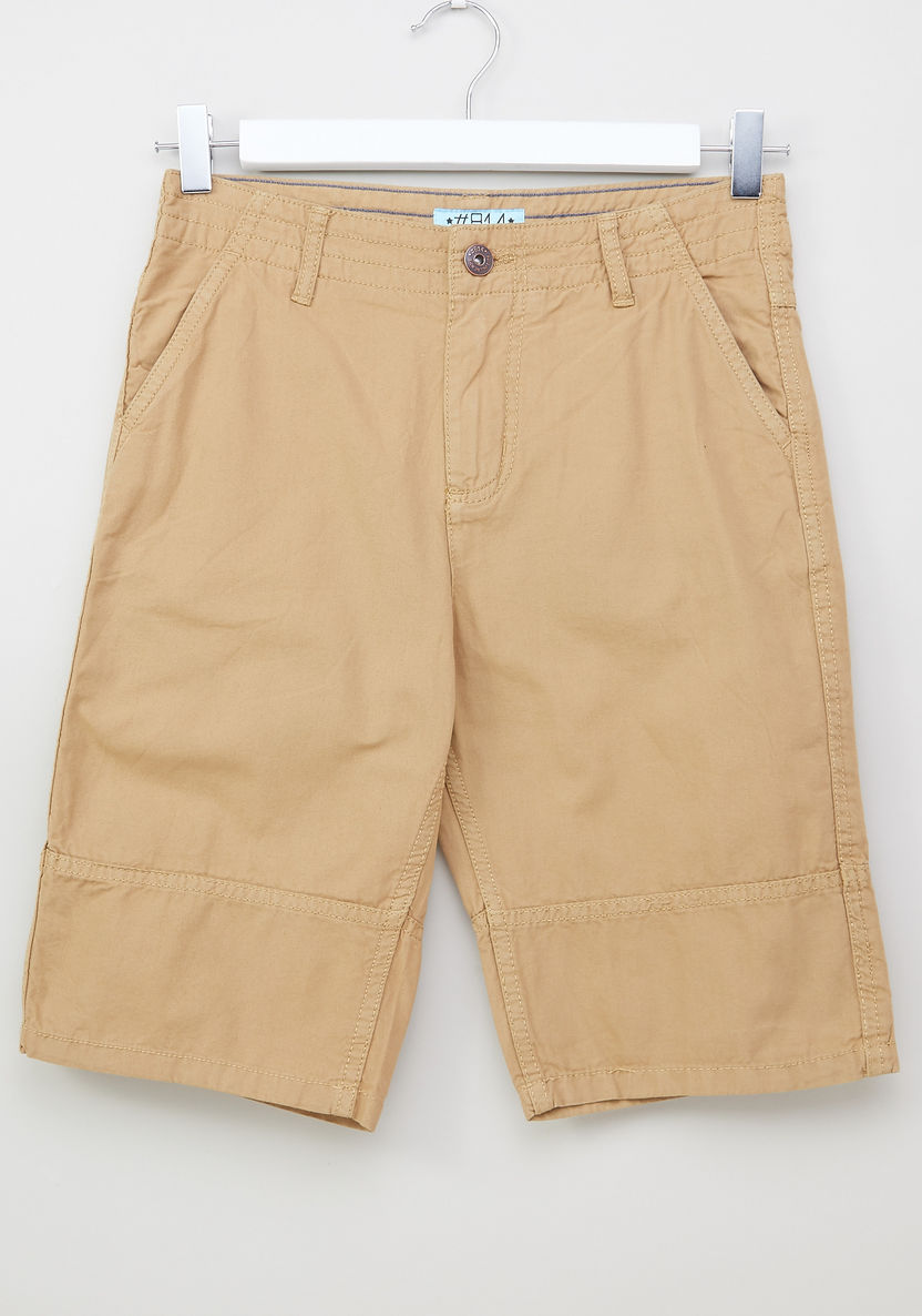Posh Clothing Flat-Front Cotton Shorts with Pockets-Shorts-image-0