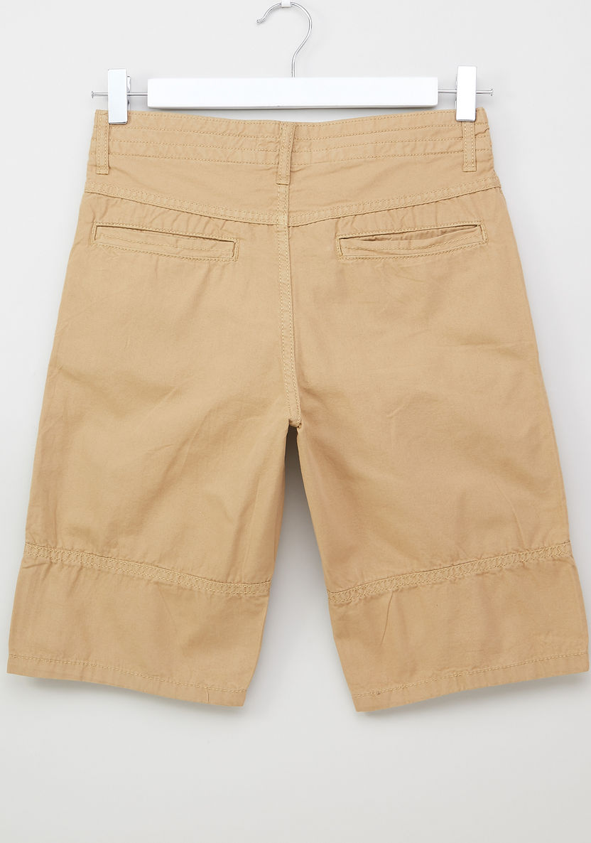 Posh Clothing Flat-Front Cotton Shorts with Pockets-Shorts-image-2