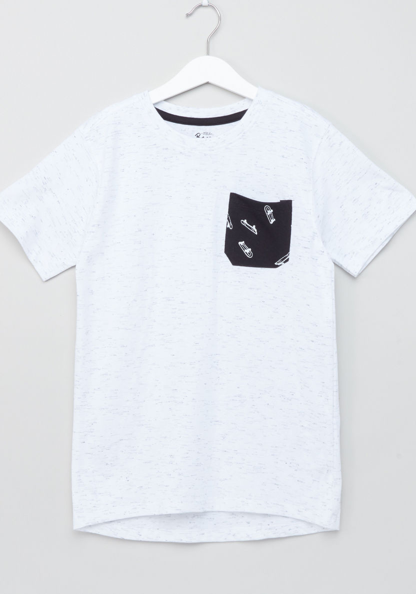 Posh Printed Chest Pocket Detail T-shirt-T Shirts-image-0