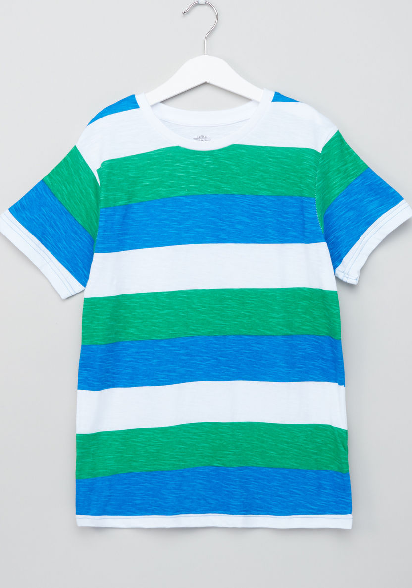 Posh Striped Short Sleeves T-shirt-T Shirts-image-0