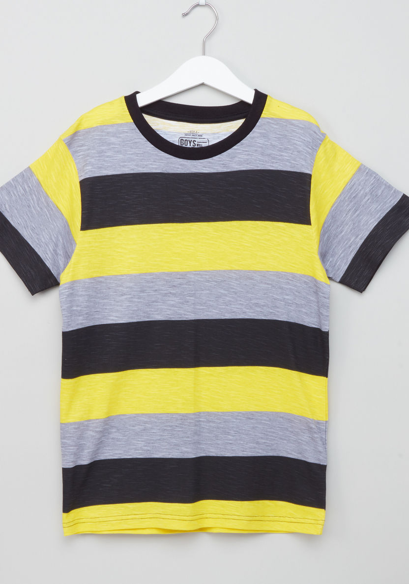 Posh Striped Short Sleeves T-shirt-T Shirts-image-0