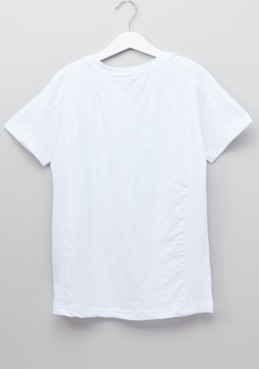 Posh Textured Round Neck Short Sleeves T-shirt-T Shirts-image-2