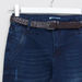 Posh Clothing Flat-Front Denim Pants with Belt-Jeans-thumbnail-1