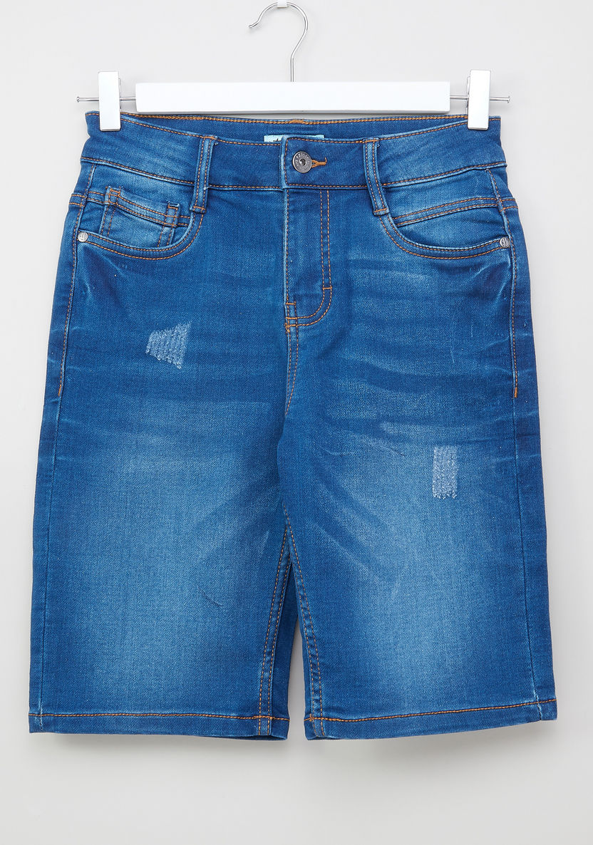 Posh Distressed Shorts with Pocket Detail-Shorts-image-0