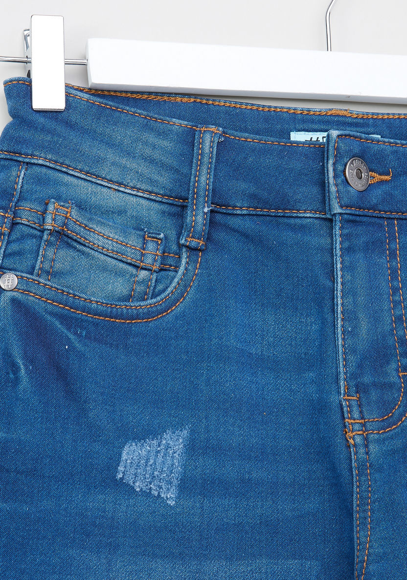 Posh Distressed Shorts with Pocket Detail-Shorts-image-1