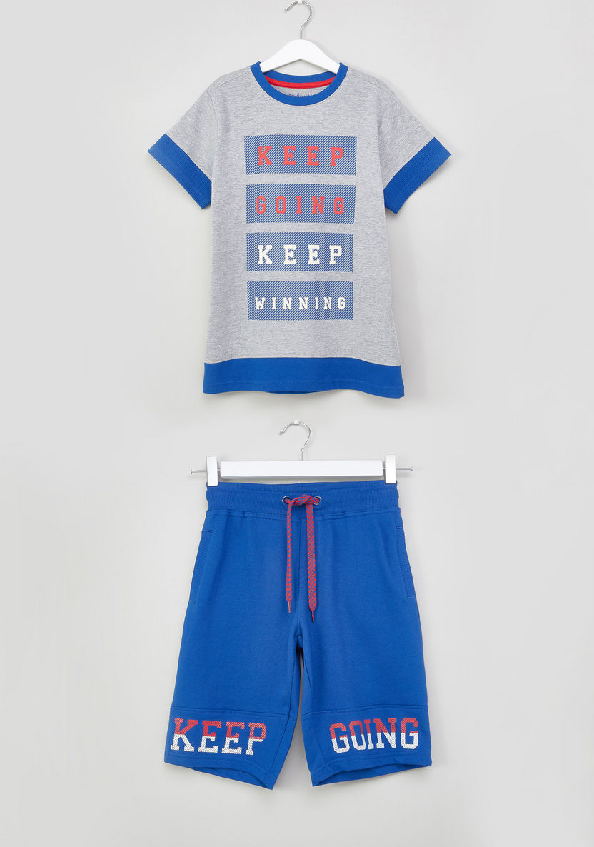 Posh Printed T-shirt with Shorts-Clothes Sets-image-0